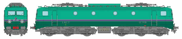 REE Modeles MB-095 - French Electric Locomotive CC 7119 GRG of the SNCF Depot AVIGNON 